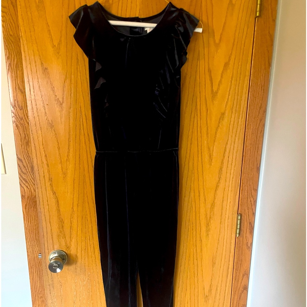 Cat & Jack Navy Blue Velvet Pant Jumpsuit.  Worn once, like new.  Size 10/12